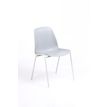 Chaise CHARLOTTE - pieds blancs sans accroche - gris clair