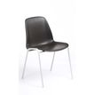 Chaise CHARLOTTE - pieds blancs sans accroche - noir