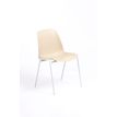 Chaise CHARLOTTE - pieds blancs sans accroche - coque M1 (non feu) - beige