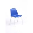 Chaise CHARLOTTE - pieds blancs sans accroche - coque M1 (non feu) - bleu