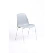 Chaise CHARLOTTE - pieds blancs sans accroche - coque M1 (non feu) - gris clair