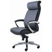 3700339883493-Fauteuil de bureau WILLIAM - accoudoirs articulés - appui-tête intégré - cuir noir--1