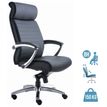 3700339883493-Fauteuil de bureau WILLIAM - accoudoirs articulés - appui-tête intégré - cuir noir--0