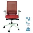 0400794385961-Fauteuil de bureau BRIAN - accoudoirs réglables - appui-tête en option - dossier en résille -Rouge--0