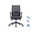 Fauteuil de bureau BRIAN - accoudoirs réglables - appui-tête en option - dossier en résille - noir