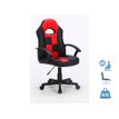 Fauteuil gamer FORMULE 1 - accoudoirs fixes - noir et rouge