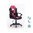 3701338800672-Fauteuil gamer FORMULE 1 - accoudoirs fixes - noir et rose--0