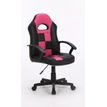 3701338800672-Fauteuil gamer FORMULE 1 - accoudoirs fixes - noir et rose--1