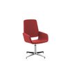 Chaise AITA - dossier haut - siège pivotant - pietement aluminium - tissu rouge