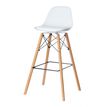 3660141230307-Lot de 2 tabourets haut STEELWOOD - pied hêtre - assise blanche--3