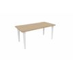 Bureau EVIDENCE - 180 cm - Pieds blancs - Plateau imitation chêne clair