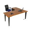 Bureau compact 90° à gauche EVIDENCE - Pieds anthracites - Plateau imitation merisier