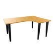 Bureau compact 90° à droite EVIDENCE - Pieds anthracites - Plateau imitation hêtre