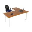 Bureau compact 90° à gauche EVIDENCE - Pieds blancs - Plateau imitation merisier