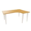2012349455821-Bureau compact 90° à droite EVIDENCE - Pieds blancs - Plateau imitation hêtre--0