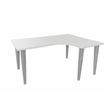 Bureau compact 90° à droite EVIDENCE - Pieds aluminium - Plateau blanc