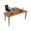 Bureau compact 90° à gauche EVIDENCE - Pieds aluminium - Plateau imitation merisier