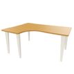 Bureau compact 90° à gauche EVIDENCE - Pieds blancs - Plateau imitation hêtre