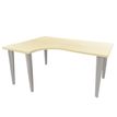 Bureau compact 90° à gauche EVIDENCE - Pieds aluminium - Plateau imitation érable