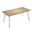 Table haute - 120 x 80 x 105 cm - Pieds métal blancs - Chêne