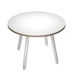 Table ronde - H74,4 cm - 100 cm - 4 pieds blanc - plateau blanc