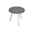 2012349510711-Table ronde - H74,4 cm - 80 cm - 3 pieds blanc - plateau anthracite--0