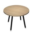 Table ronde - H74,4 cm - 100 cm - 4 pieds noir - plateau imitation chêne