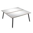 Bureau Bench LEONARDO - L160 x H74 x P168 - Pieds métal noirs - Blanc chants chêne