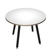 2012349511497-Table ronde - H74,4 cm - 100 cm - 4 pieds noir - plateau blanc--0