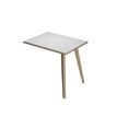 Retour direct pour bureau - L80 x H74 x P60 - Pieds bois - plateau blanc chants chêne