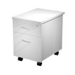 Caisson mobile en bois - Largeur 41,8 cm - 2 tiroirs - Blanc