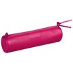 Clairefontaine - Trousse ronde - cuir teinté - framboise