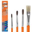 3134725013131-Cléopâtre - Pack de 3 pinceaux poil de poney N° 4, 8, 12 + 1 brosse n°10 en soie de porc--0