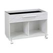 Rangement bas mobile blanc - SUNDAY - 1 tiroir - top noyer