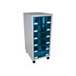 3219090959717-Module de rangement à roulettes 6 tiroirs - anthracite/bleu-Angle gauche-0