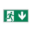 Pickup - Panneau de signalisation - 300 x 150 mm - Flèche vers le bas de sortie de secours