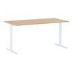 3483600874719-Bureau YES ! - 180 cm - Pieds ajustables blancs - Chêne-Angle gauche-0
