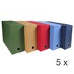 Exacompta - 5 Boîtes de transfert - dos 120 mm - toile couleurs assorties