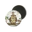 3700572716978-Kiub Bug Art - Magnet rond en verre - Chouette Souris-Avant-0
