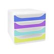 9002493424982-Exacompta Chromaline BigBox - Module de classement 4 tiroirs - arlequin-Angle gauche-0