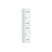 3219093120640-Vestiaire multicases - 1 colonne - 2 portes - 180 x 30 x 50 cm - gris/gris-Angle gauche-0