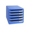 Exacompta BigBox Plus - Module de classement 5 tiroirs - bleu glacé