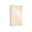 Armoire haute monobloc à rideaux GENERIC - 198 x 120 x 43 cm - beige