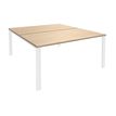 Bureau Bench IRIS - L180 cm - Plan de départ - Pieds blanc - plateau imitation Chêne clair