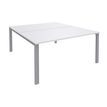 Bureau Bench IRIS - L140 cm - Plan de départ - Pieds aluminium - plateau Blanc perle