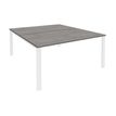 Bureau Bench IRIS - L180 cm - Plan de départ - Pieds blanc - plateau imitation Chêne gris