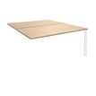 Bureau Bench IRIS - L140 cm - Plan suivant - Pieds blanc - plateau imitation Chêne clair