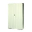 Armoire haute à rideaux - L120  x H198 x P43 cm - 4 tablettes - beige
