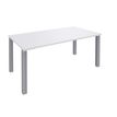 Bureau droit EXPRIM - L140 cm - Plateau Blanc perle - Pieds alu