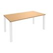 Bureau droit EXPRIM - L140 cm - Plateau imitation Hêtre - Pieds blanc